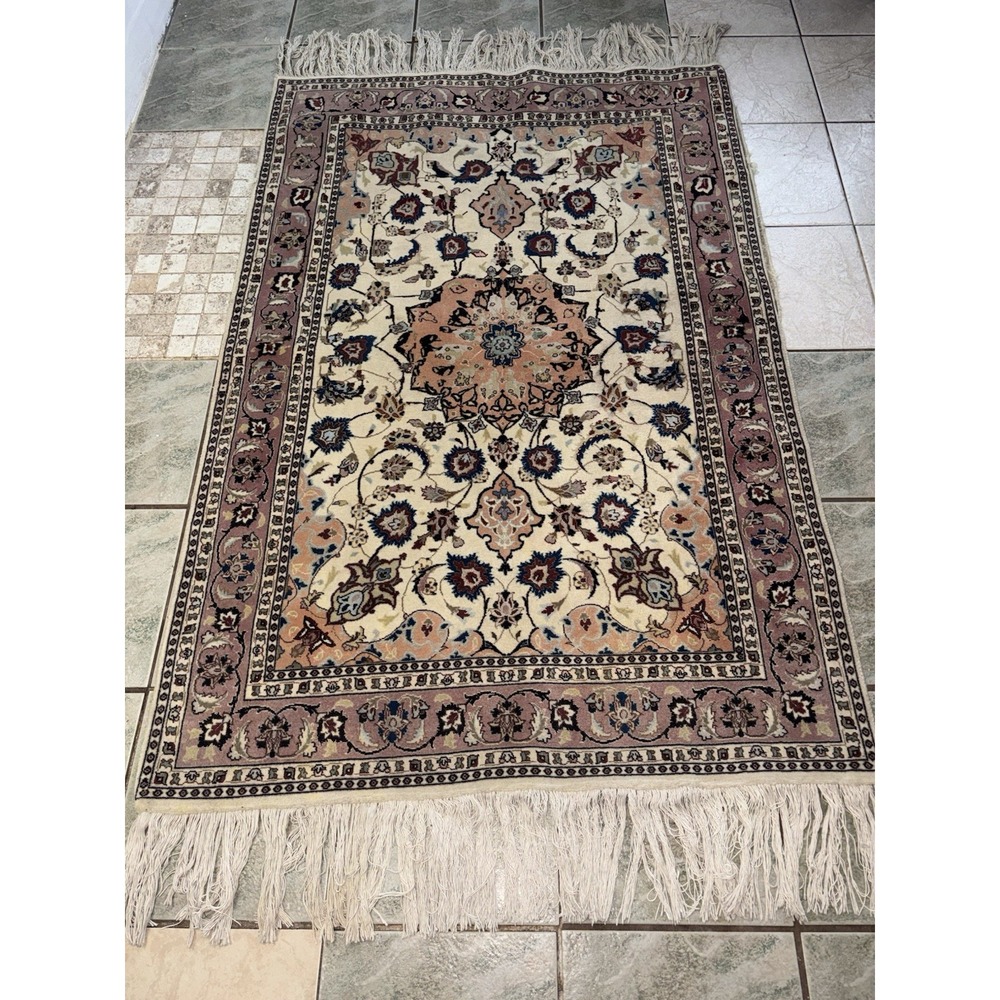 Vintage Traditional Oriental Area Rug Classic Floral Medallion Decor